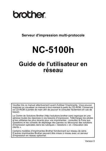 Brother HL-5040 - Guide utilisateur rÃ©seau