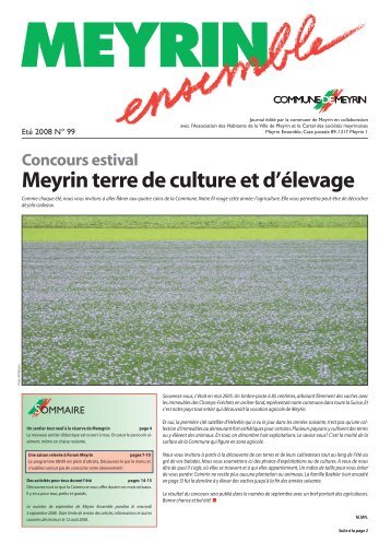 Meyrin terre de culture et d'élevage