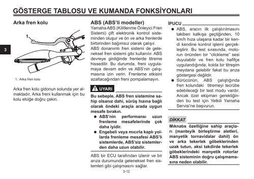 Yamaha XMAX400 - 2015 - Manuale d'Istruzioni T&uuml;rk&ccedil;e