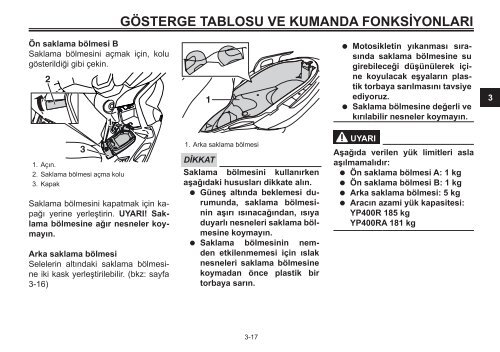 Yamaha XMAX400 - 2015 - Manuale d'Istruzioni T&uuml;rk&ccedil;e