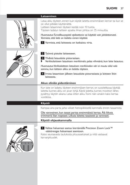 Philips Norelco Beardtrimmer 3100 Beard trimmer, Series 3000 - User manual - FIN