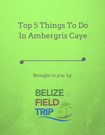 Top 5 Things To Do In Ambergris Caye