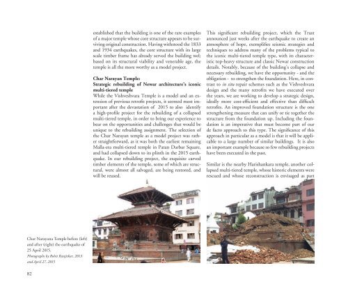 KVPT’s Patan Darbar Earthquake Response Campaign - Work to Date - September 2016