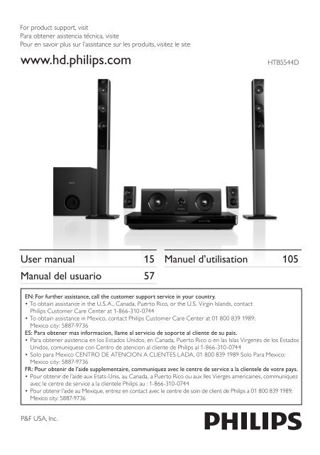 Philips 5.1 3D Blu-ray Home theater - User manual - ESP