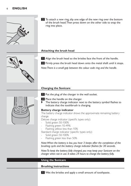 Philips Sonicare HealthyWhite Rechargeable sonic toothbrush - User manual - SWE