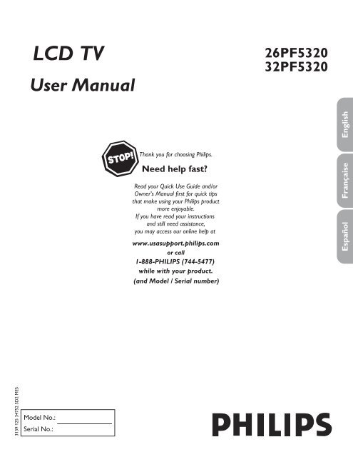 Philips Flat TV - User manual - ASP