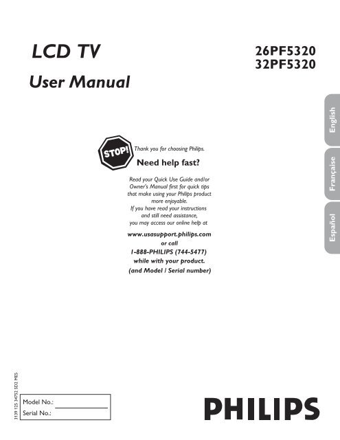 Philips Flat TV - User manual - AEN