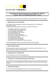 Protokoll der 20. Generalversammlung vom 29 ... - Gewerbe Therwil