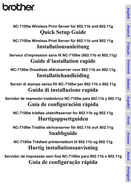 Brother NC-7100w - Guide d'installation rapide