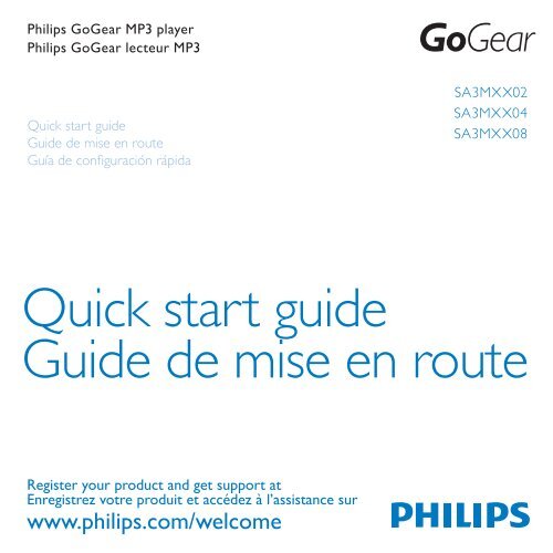 Philips GoGEAR MP3 player Quick start guide ENG