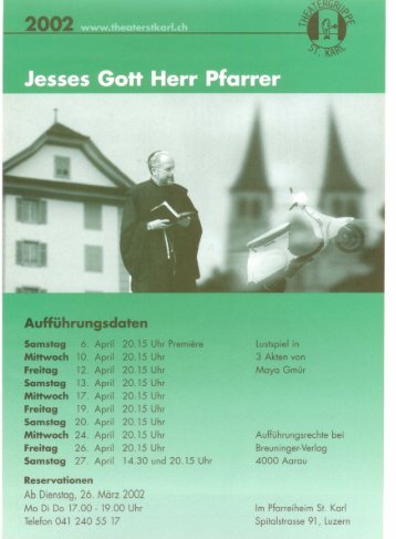 das programmheft - Theatergruppe St. Karl