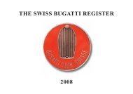 THE SWISS BUGATTI REGISTER 2008 - Bugatti Club Suisse