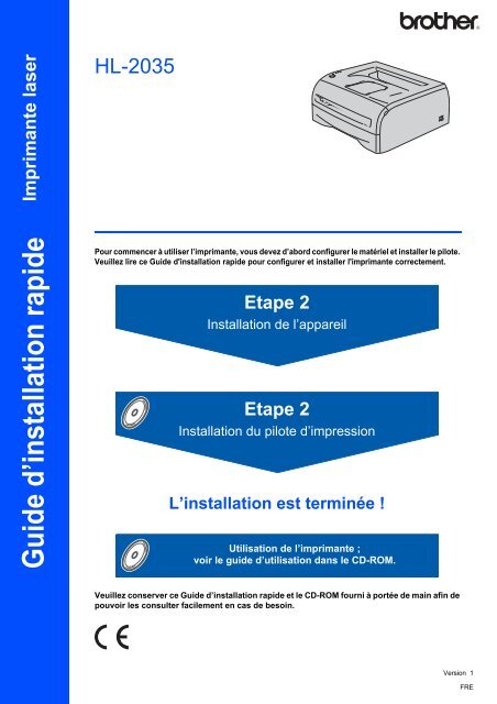 Brother HL-2035 - Guide d'installation rapide