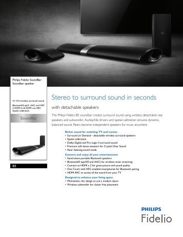 Philips Fidelio Soundbar speaker - Leaflet - AEN