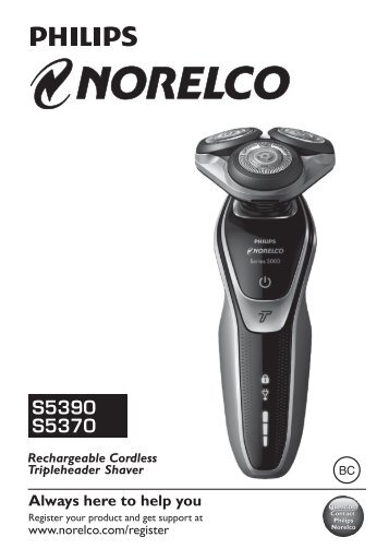 Philips Norelco Shaver 5500 Wet & dry electric shaver, Series 5000 - User manual - AEN