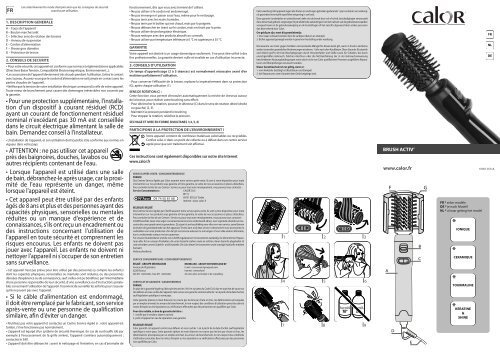 Calor Brosse soufflante Calor CF9032CO - notice