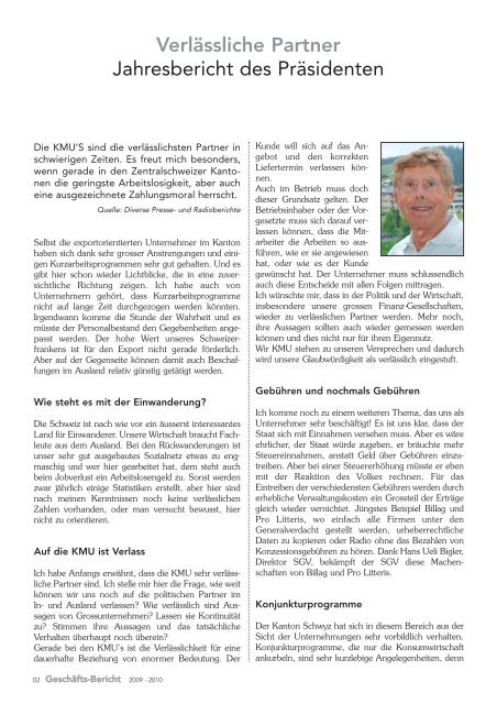 Jahresbericht Kantonsrätli - KMU Frauen Schwyz
