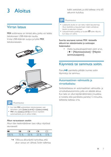 Philips GoGEAR MP3 player - User manual - FIN