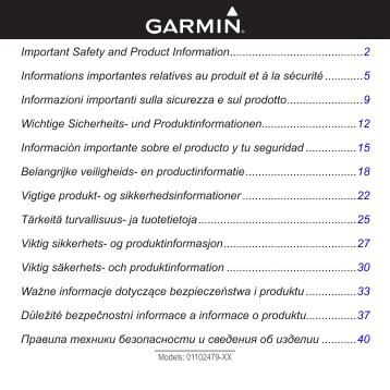 Garmin nÃ¼Link! 2390 LIVE - Informations importantes sur le produit et la sÃ©curitÃ©