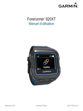 Garmin Montre GPS Garmin Forerunner 920XT Noir/Bleu - notice