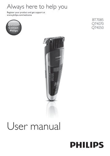 Philips Norelco Beardtrimmer 7100 Vacuum beard trimmer, Series 7000 - User manual - HRV