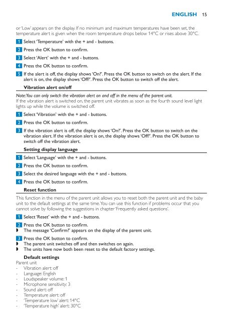 Philips Avent DECT baby monitor - User manual - HUN