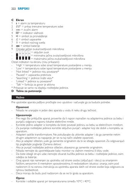 Philips Avent DECT baby monitor - User manual - HUN