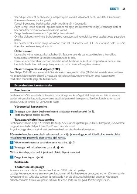 Philips Avent DECT baby monitor - User manual - HUN