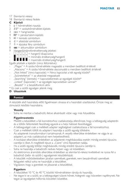 Philips Avent DECT baby monitor - User manual - HUN