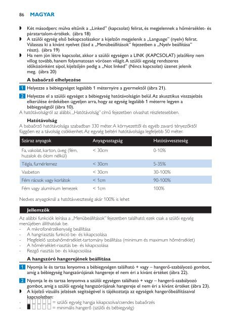 Philips Avent DECT baby monitor - User manual - HUN