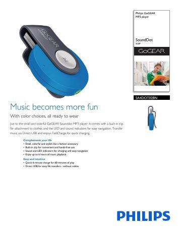Philips GoGEAR MP3 player - Leaflet - AEN