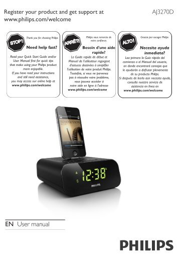 Philips Clock radio for iPod/ iPhone - User manual - AEN