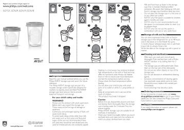 Philips Avent Breast milk storage cup - User manual - BRP