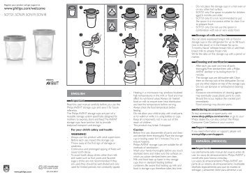 Philips Avent Breast milk storage cup - User manual - LSP