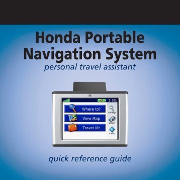 Garmin nuvi 350 GPS,OEM Honda Access,Canada - Guide de reference rapide