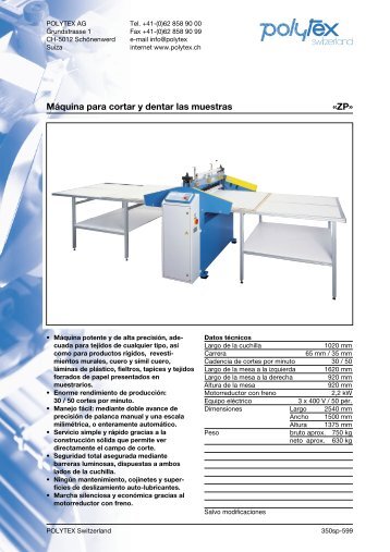 Máquina para cortar y dentar las muestras «ZP»