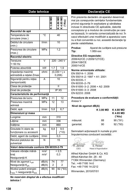 Karcher Nettoyeur haute pression K 480 M + - manuals