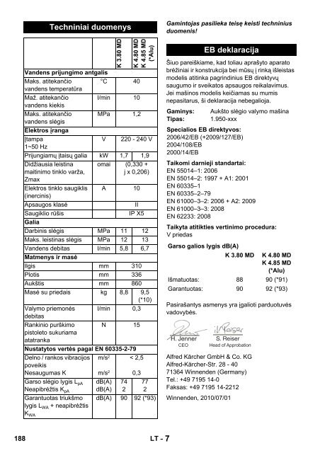 Karcher Nettoyeur haute pression K 480 M + - manuals