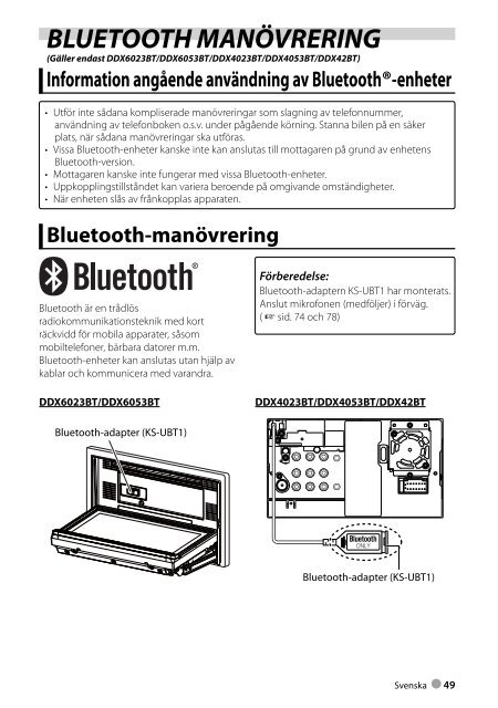 Kenwood DDX3023 - Car Electronics Swedish ()