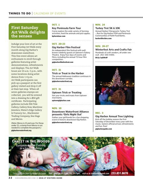 Gig Harbor (Wash.) Official Visitor Guide for 2016