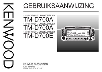 Kenwood TM-D700E - Communications Dutch (2001/11/2)