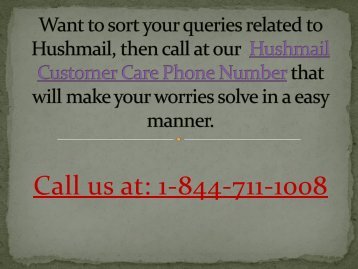1-844-711-1008 Hushmail Customer Care Phone Number