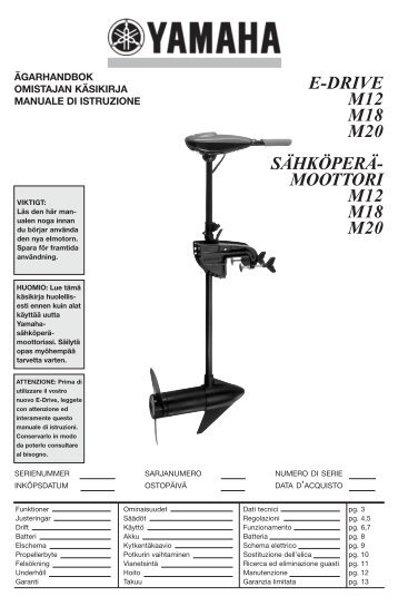 Yamaha M20 - 2013 - Manuale d'Istruzioni Italiano