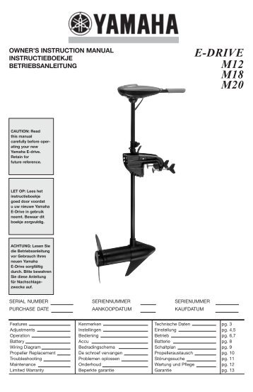 Yamaha M20 - 2013 - Manuale d'Istruzioni Deutsch