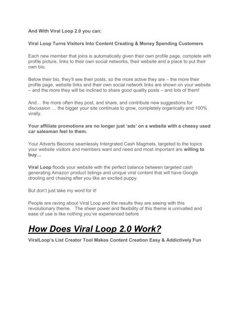 Viral Loop 2.0 review - Viral Loop 2.0 top notch features