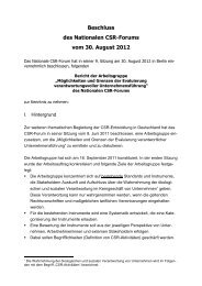 Beschluss des Nationalen CSR-Forums vom 30. August 2012