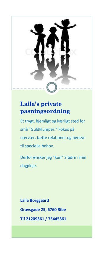 Laila`s private pasningsordning- folder i sider til PDF. d.2016-10-23