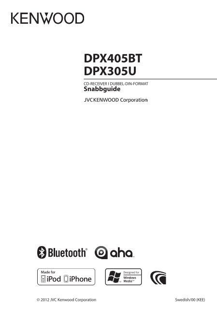 Kenwood DPX305U - Car Electronics Swedish (Quick Start Guide) ()