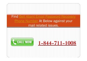 1-844-711-1008 Bell Aliant Email Password Recovery Phone Number	