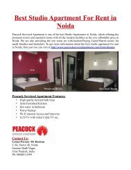 Best Studio Apartment For Rent in Noida